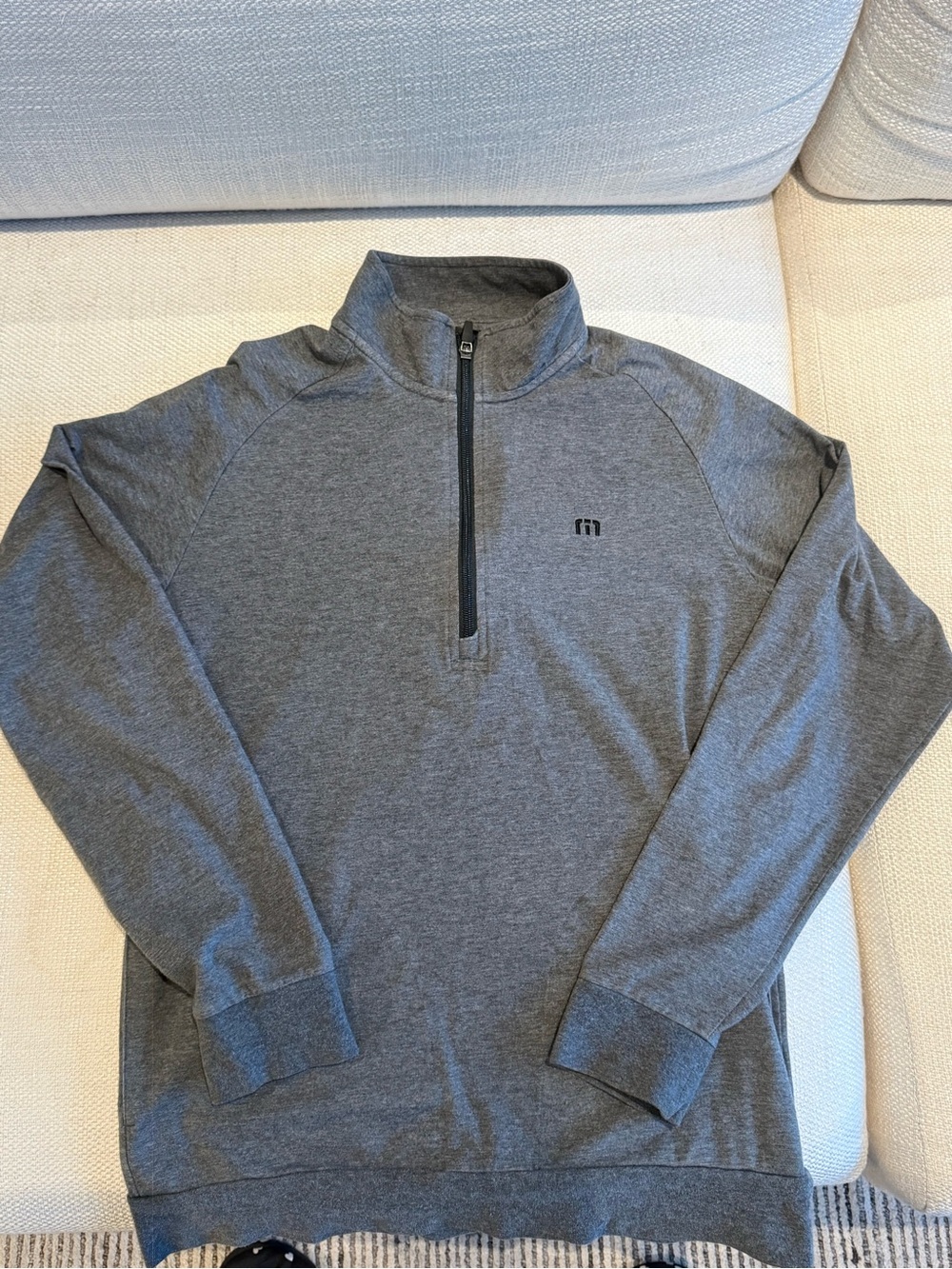 Travis Mathew Gray Heather Quarter-Zip Pullover